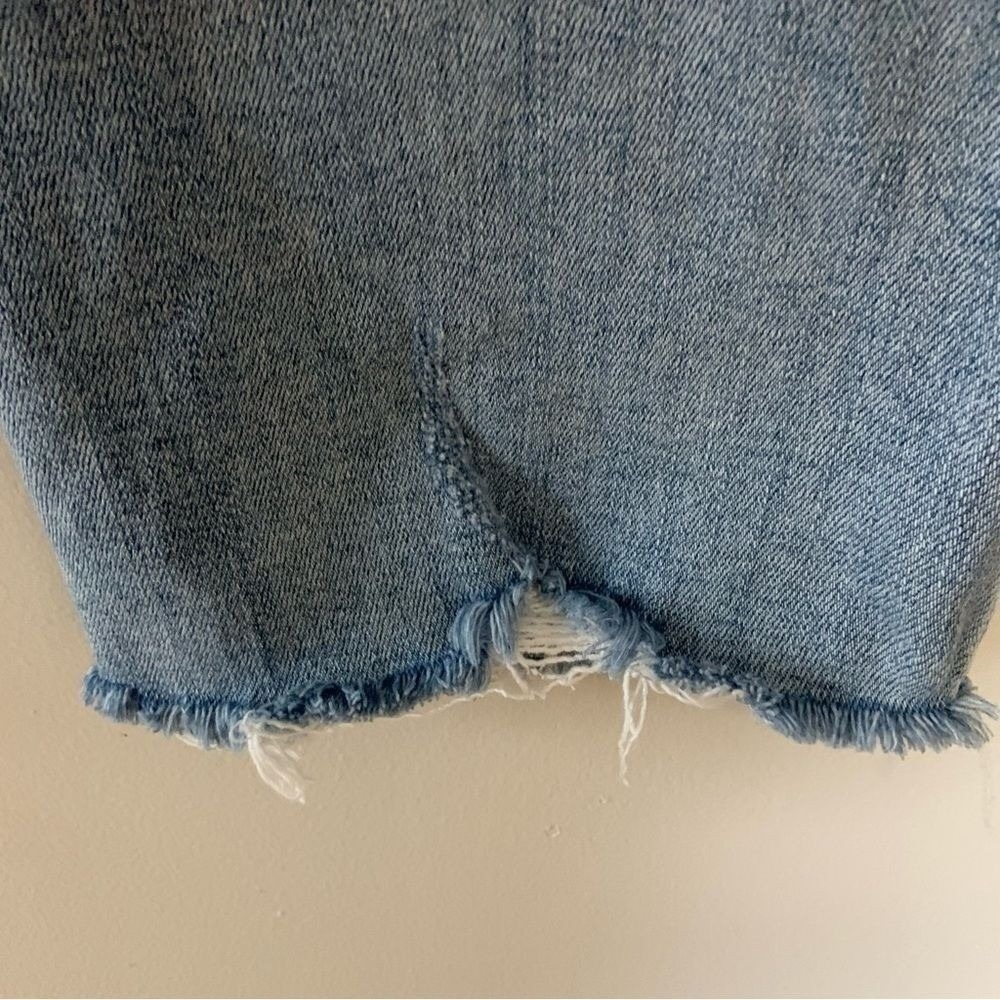 RISEN JEANS High Rise Distressed Raw Hem Straight Leg Jeans Size 5 / 27 - Picture 7 of 16
